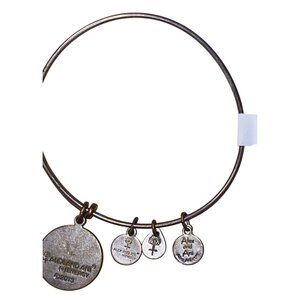 Alex And Ani Silver-Tone Charm Bangle Bracelet With Inspirational Charms
